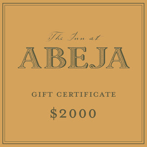 $2000 GIFT CERTIFICATE