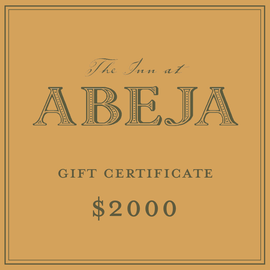 $2000 GIFT CERTIFICATE