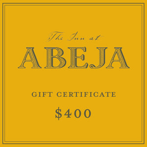 $400 GIFT CERTIFICATE